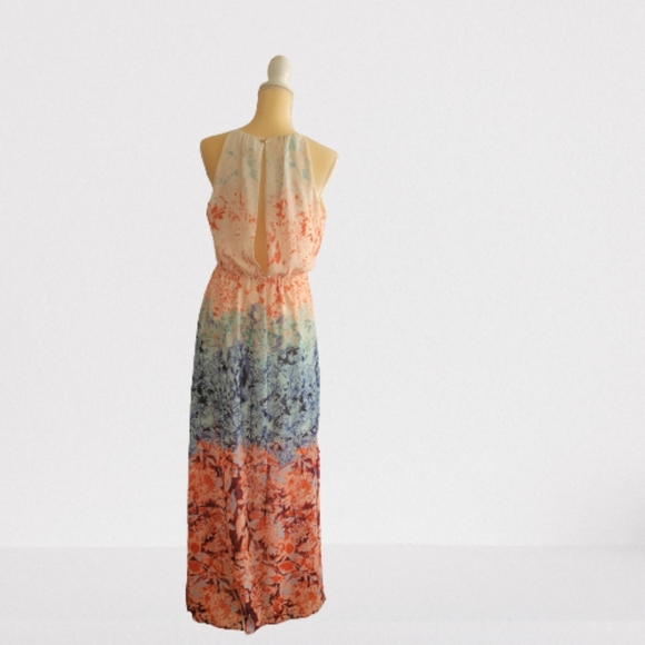 H&M floral color block maxi dress  size 6 - Picture 3 of 9